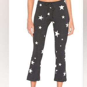Sundry charcoal star print kick flare leggings pants